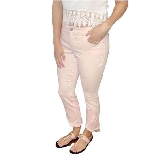 INC International Concepts INC Tulip-Hem Skinny Ankle Jeans (New Pale Blush, 4) - Picture 1 of 12